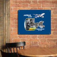 Thumbnail for Airbus A380 & GP7000 Engine Printed Metal Sign