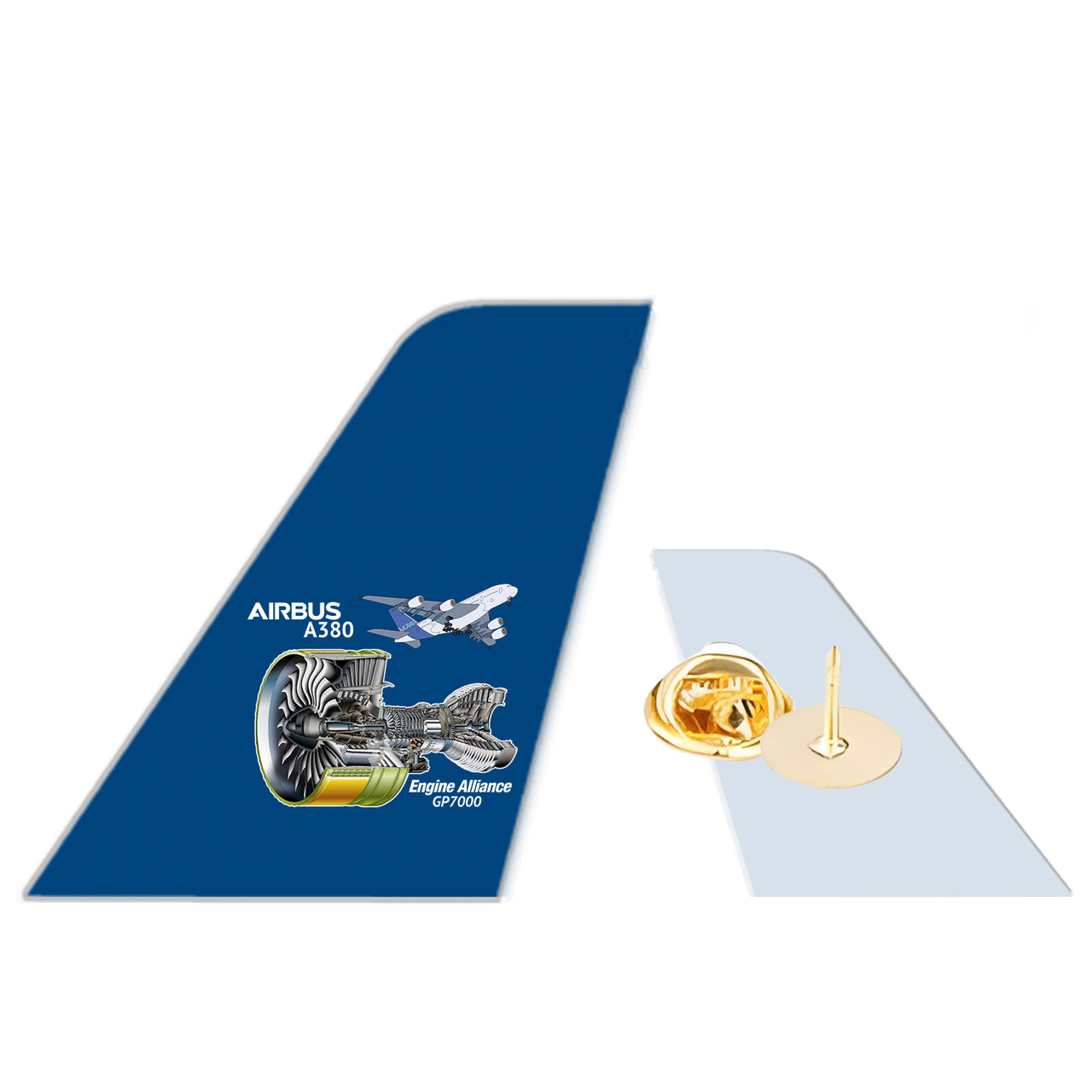 Airbus A380 & GP7000 Engine Designed Tail Shape Badges & Pins