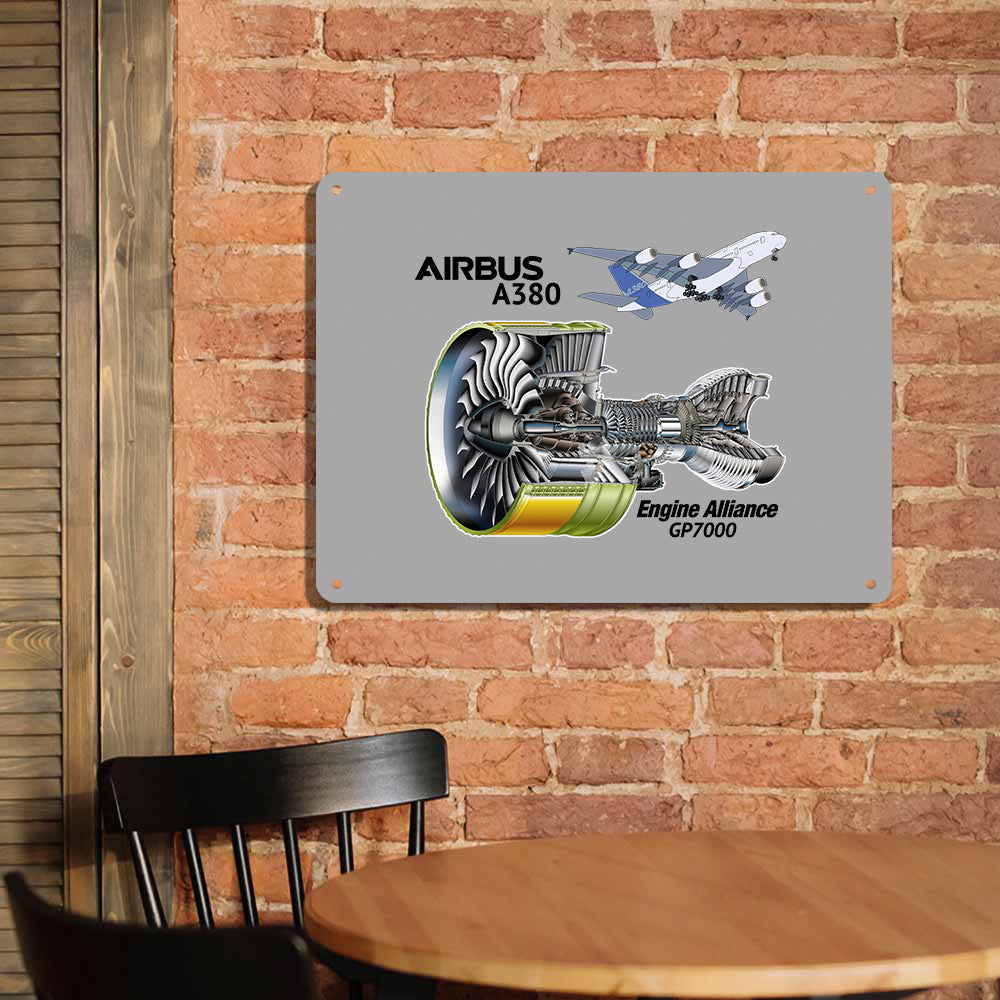 Airbus A380 & GP7000 Engine Printed Metal Sign