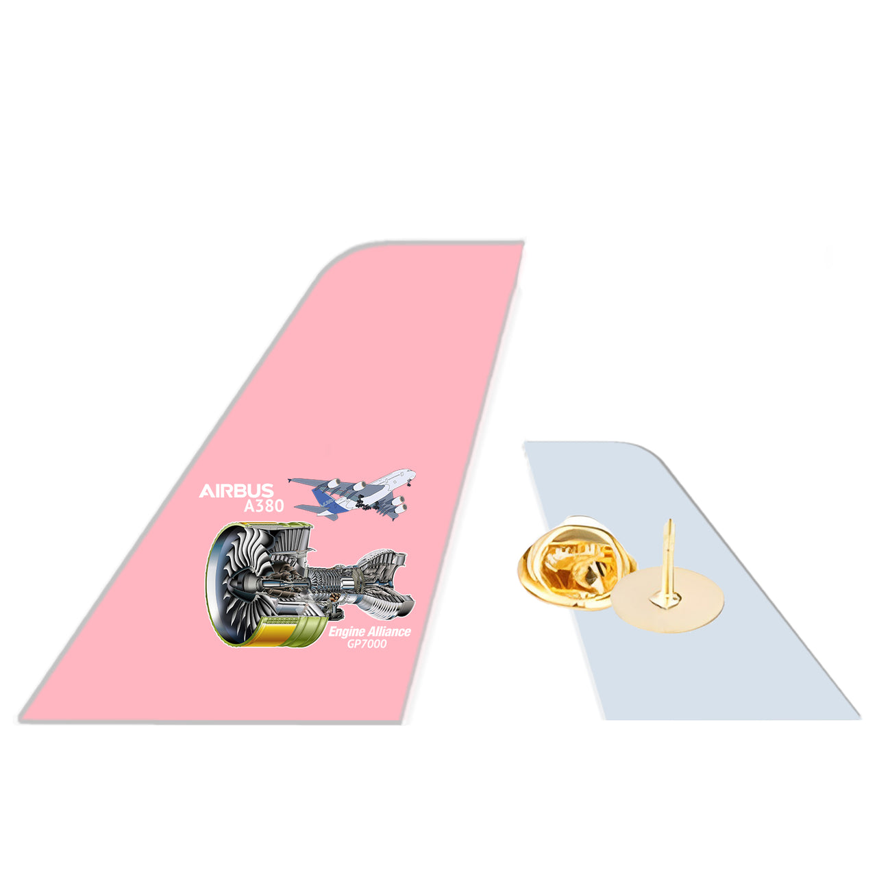 Airbus A380 & GP7000 Engine Designed Tail Shape Badges & Pins