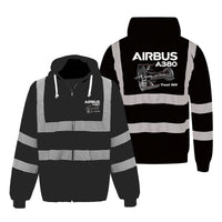 Thumbnail for Airbus A380 & Trent 900 Engine Designed Reflective Zipped Hoodies