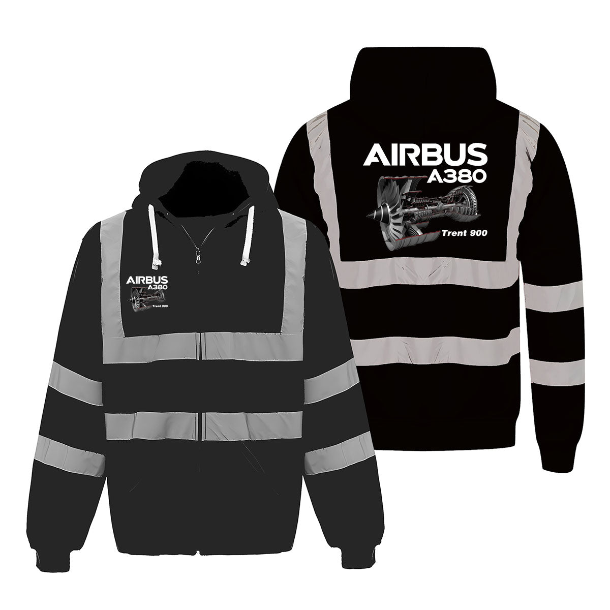 Airbus A380 & Trent 900 Engine Designed Reflective Zipped Hoodies