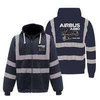 Thumbnail for Airbus A380 & Trent 900 Engine Designed Reflective Zipped Hoodies