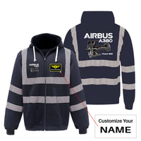 Thumbnail for Airbus A380 & Trent 900 Engine Designed Reflective Zipped Hoodies