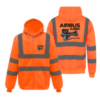 Thumbnail for Airbus A380 & Trent 900 Engine Designed Reflective Zipped Hoodies