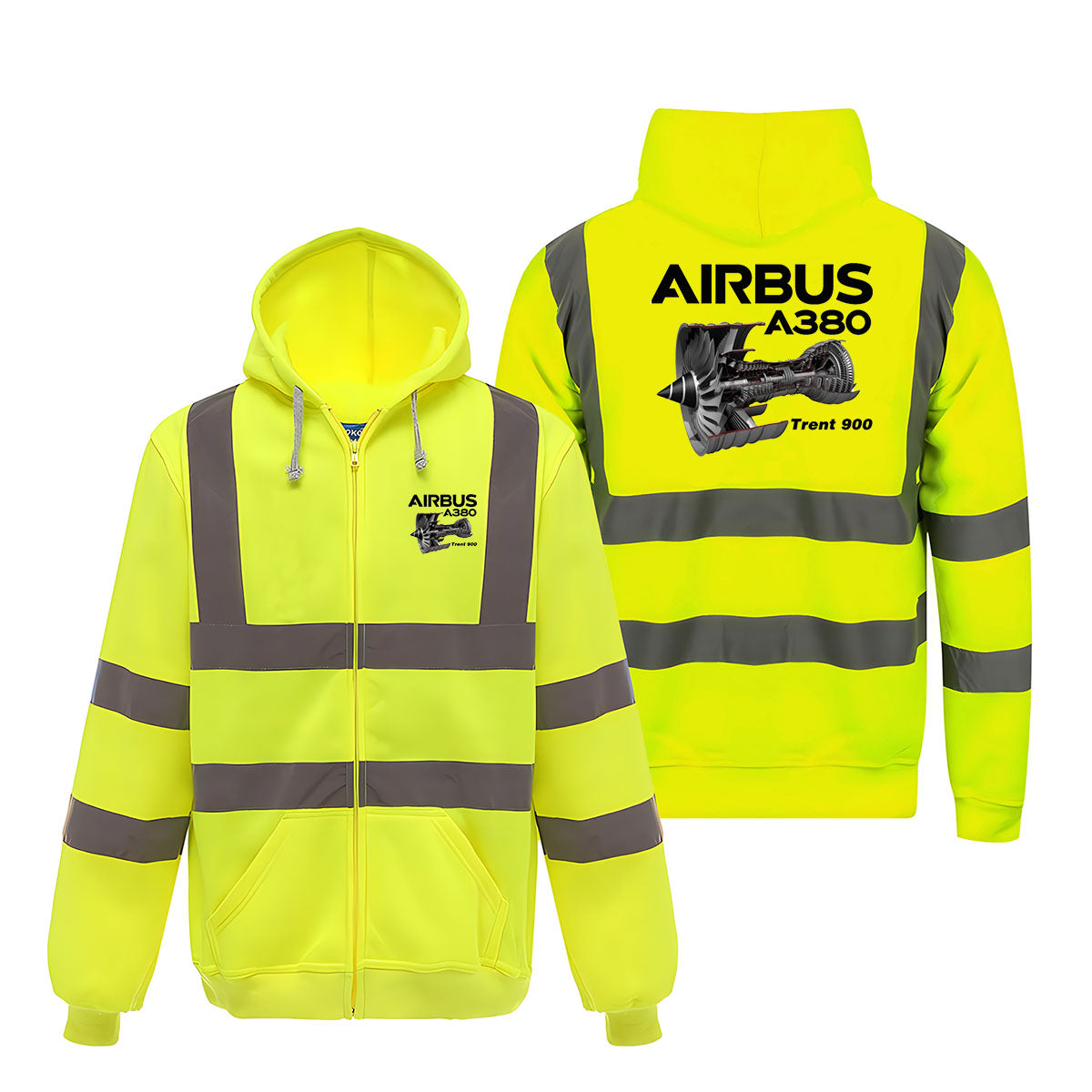 Airbus A380 & Trent 900 Engine Designed Reflective Zipped Hoodies