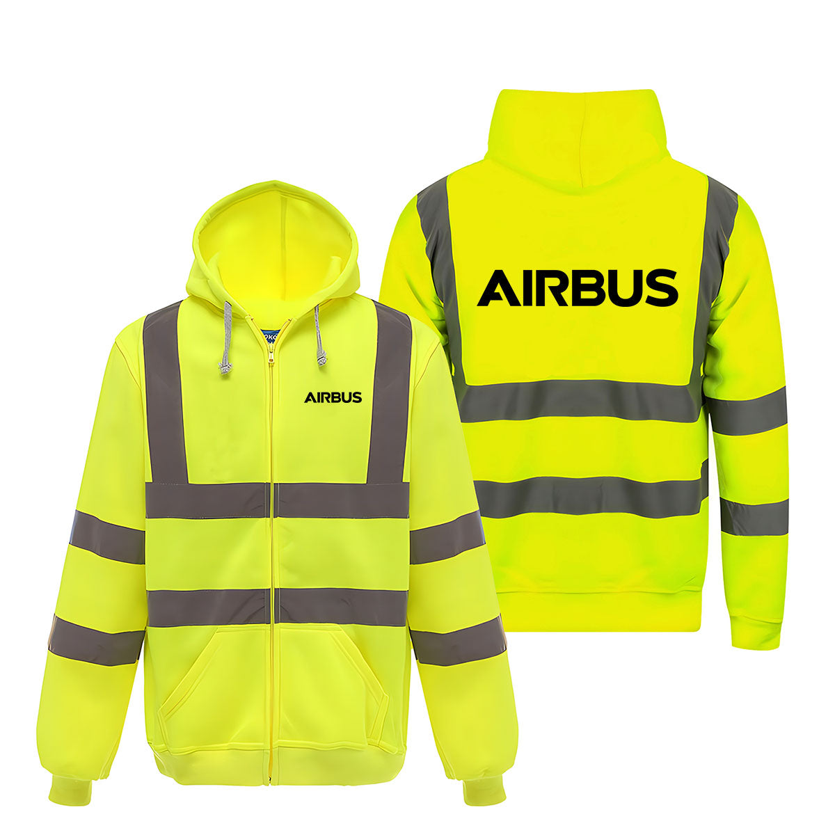 Airbus & Text Designed Reflective Zipped Hoodies