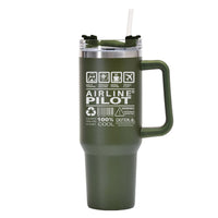 Thumbnail for Airline Pilot Label Designed 40oz Stainless Steel Car Mug With Holder