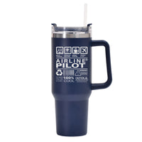 Thumbnail for Airline Pilot Label Designed 40oz Stainless Steel Car Mug With Holder