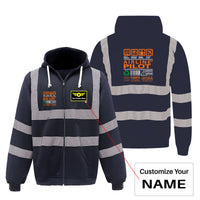 Thumbnail for Airline Pilot Label Designed Reflective Zipped Hoodies