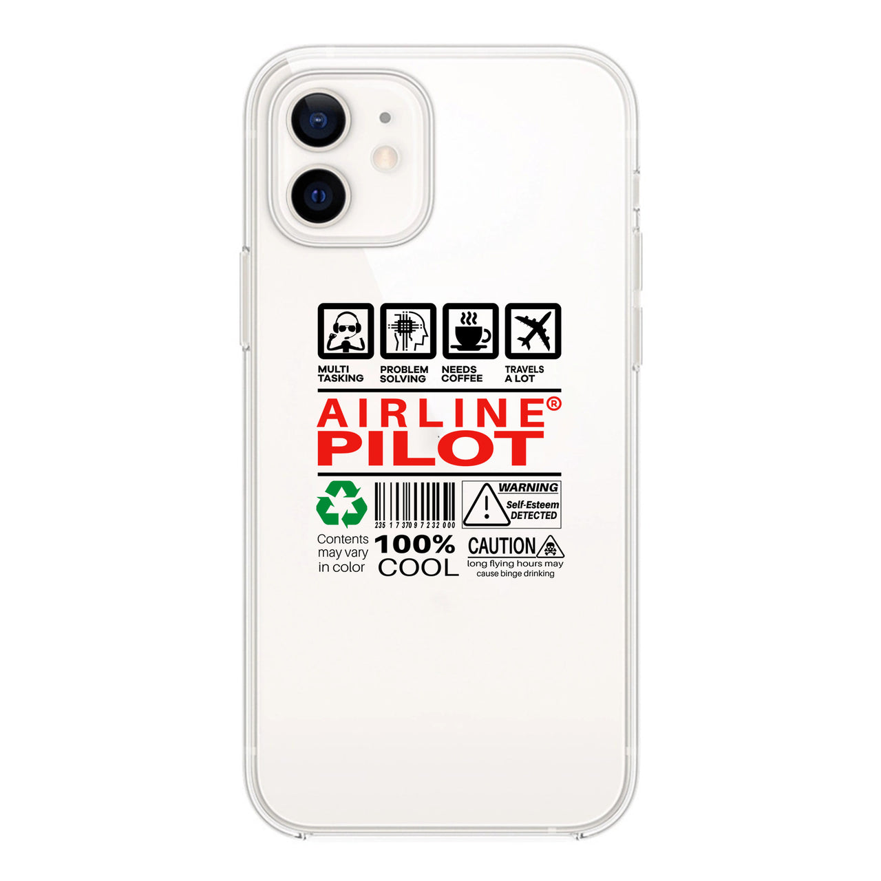 Airline Pilot Label Designed Transparent Silicone iPhone Cases