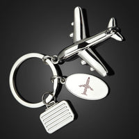 Thumbnail for Airplane Shape Aviation Alphabet Designed Suitcase Airplane Key Chains