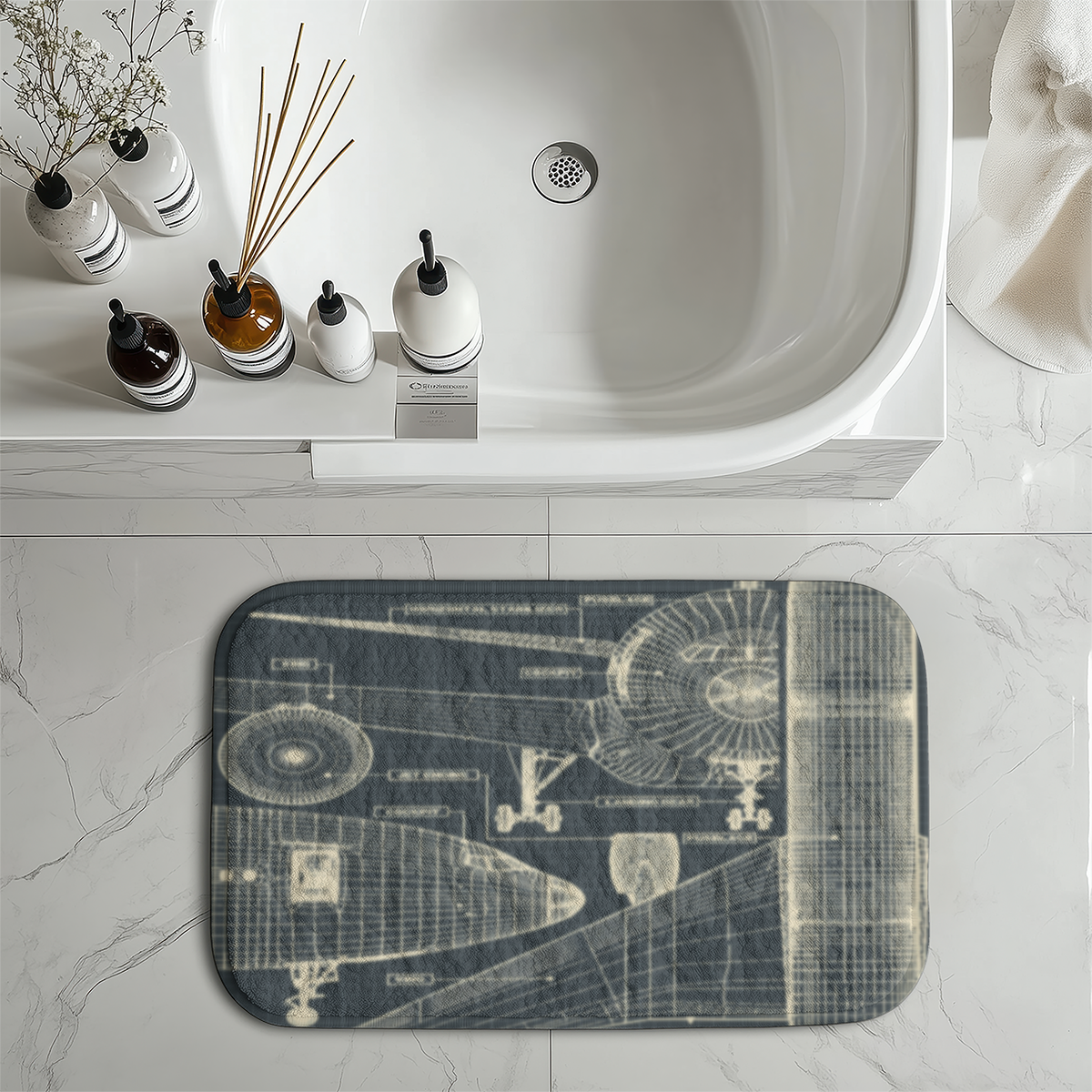 Airplanes Fuselage & Details Designed Bath Mats