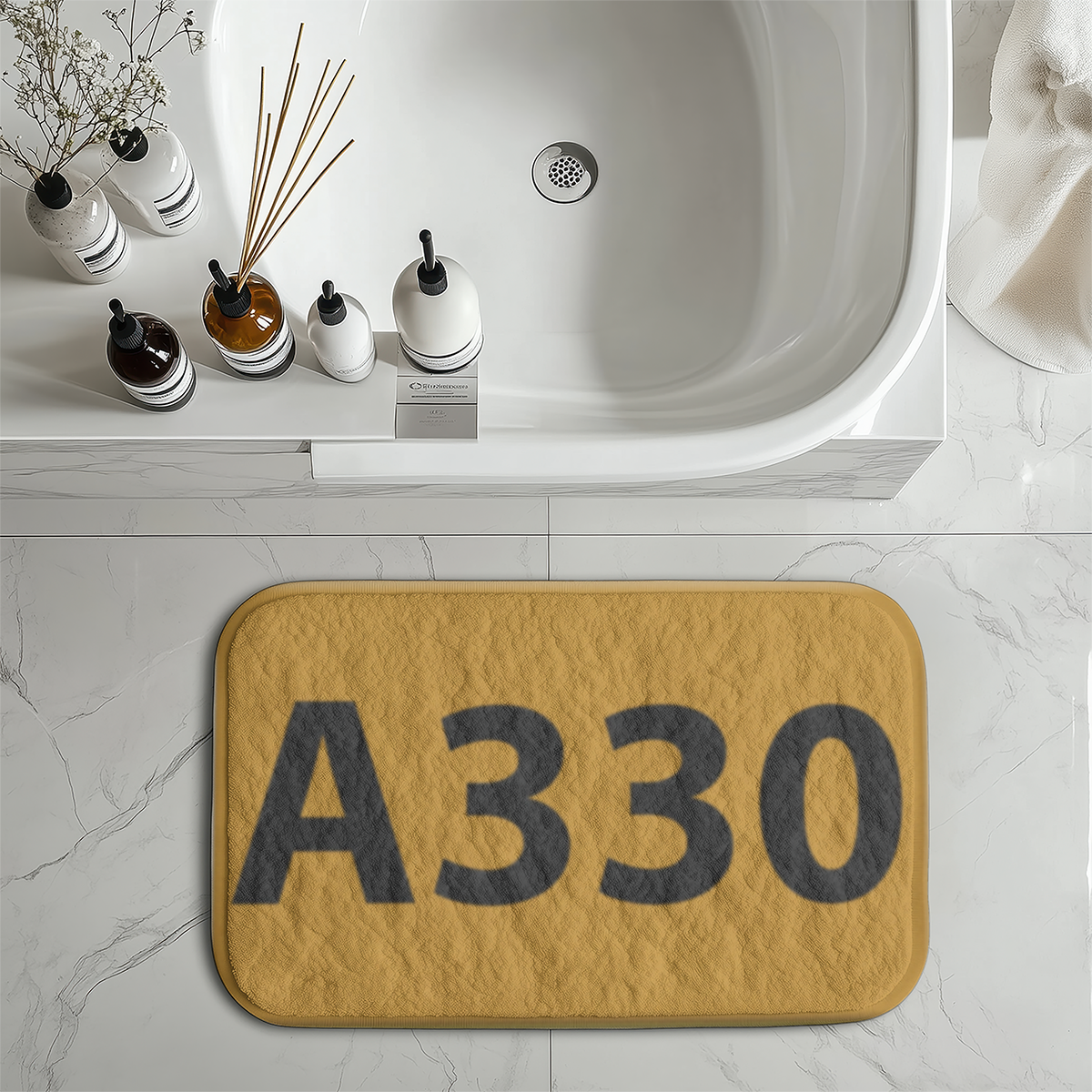 Airport Ground Signs Designed "Airbus A330" Bath Mats