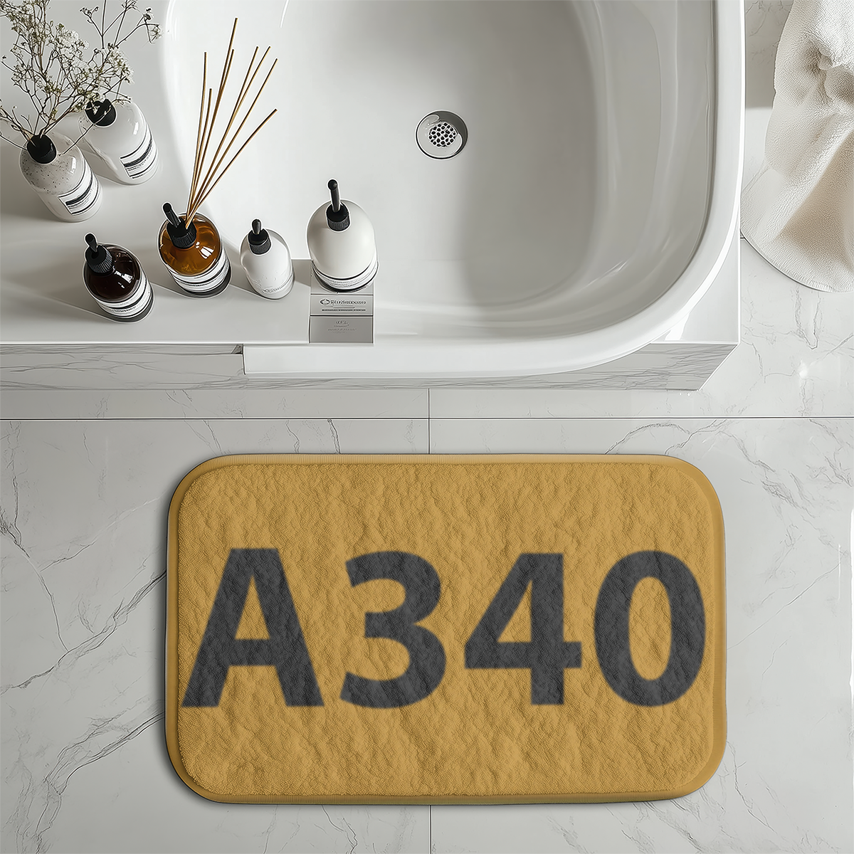 Airport Ground Signs Designed "Airbus A340" Bath Mats