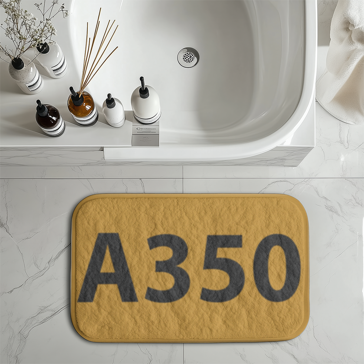 Airport Ground Signs Designed "Airbus A350" Bath Mats