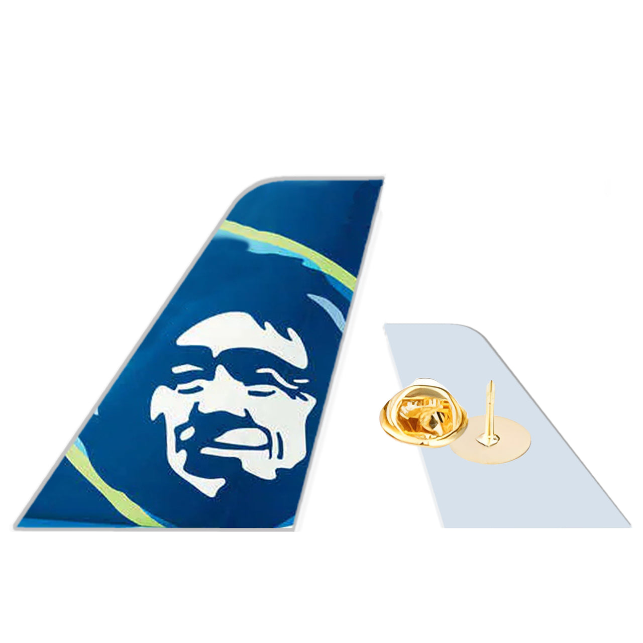 Alaska Airlines Designed Tail Shape Badges & Pins