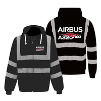 Thumbnail for Amazing Airbus A320neo Designed Reflective Zipped Hoodies