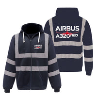 Thumbnail for Amazing Airbus A320neo Designed Reflective Zipped Hoodies