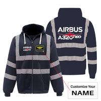 Thumbnail for Amazing Airbus A320neo Designed Reflective Zipped Hoodies