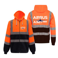 Thumbnail for Amazing Airbus A321neo Designed Reflective Zipped Hoodies