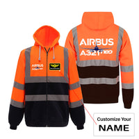 Thumbnail for Amazing Airbus A321neo Designed Reflective Zipped Hoodies