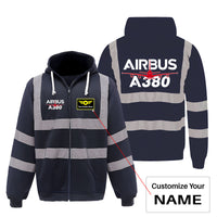 Thumbnail for Amazing Airbus A380 Designed Reflective Zipped Hoodies