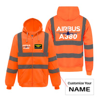 Thumbnail for Amazing Airbus A380 Designed Reflective Zipped Hoodies