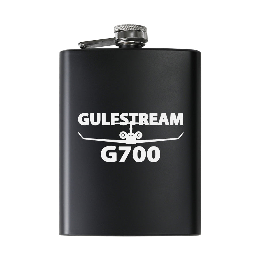 Amazing Gulfstream G700 Designed Stainless Steel Hip Flasks