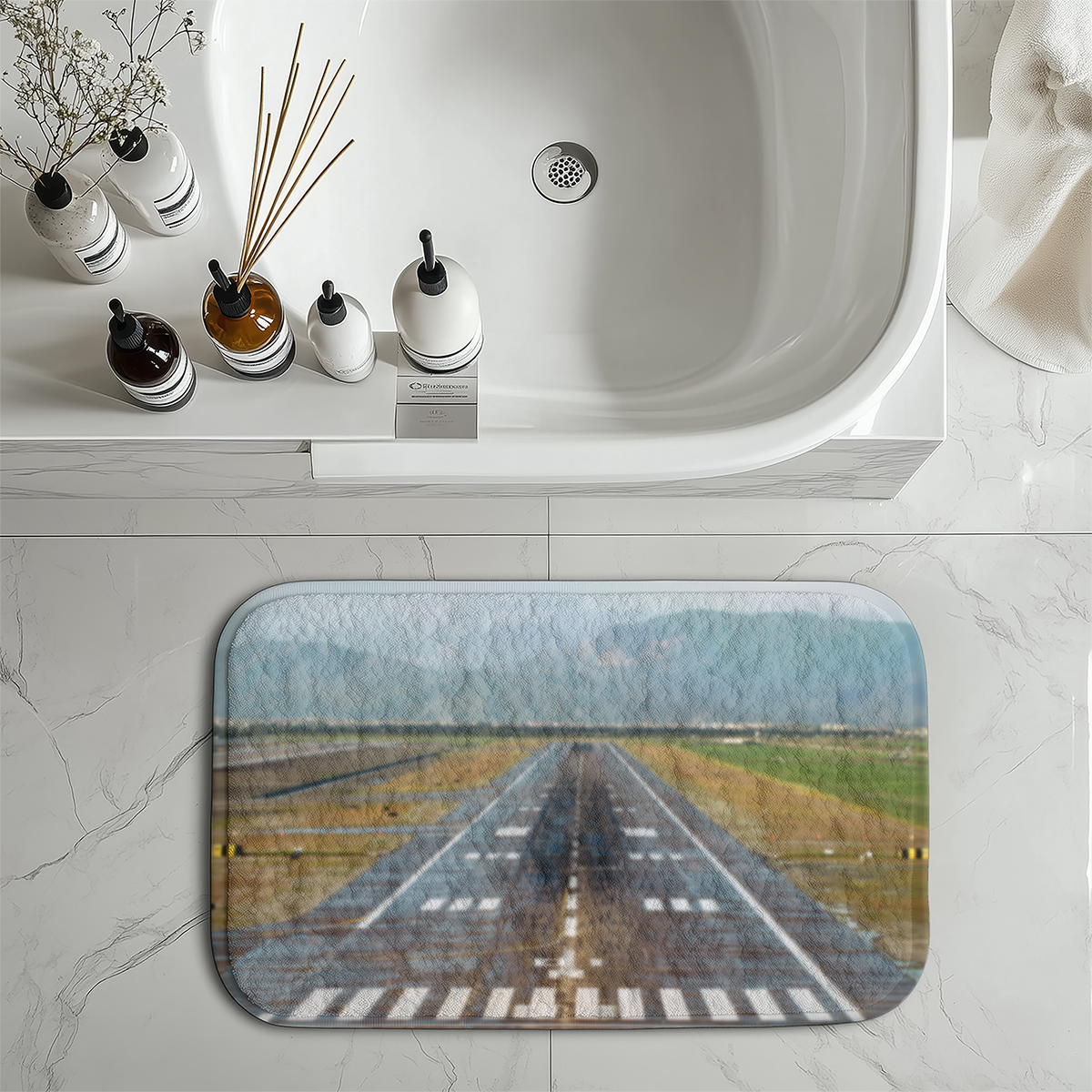 Amazing Mountain View & Runway Designed Bath Mats