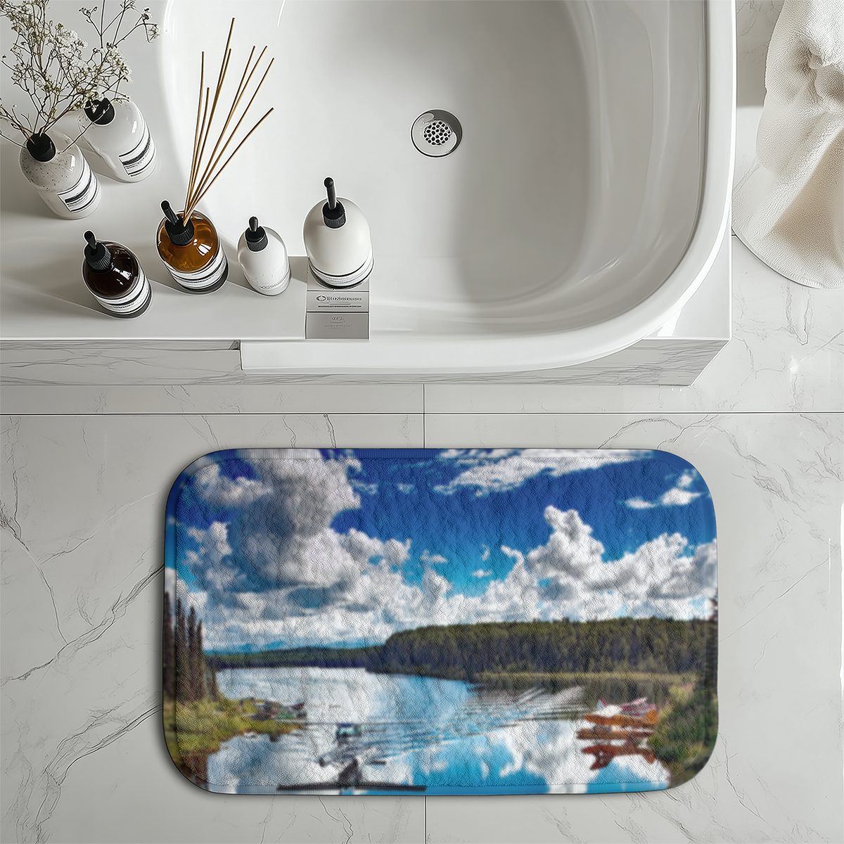 Amazing Scenary & Sea Planes Designed Bath Mats