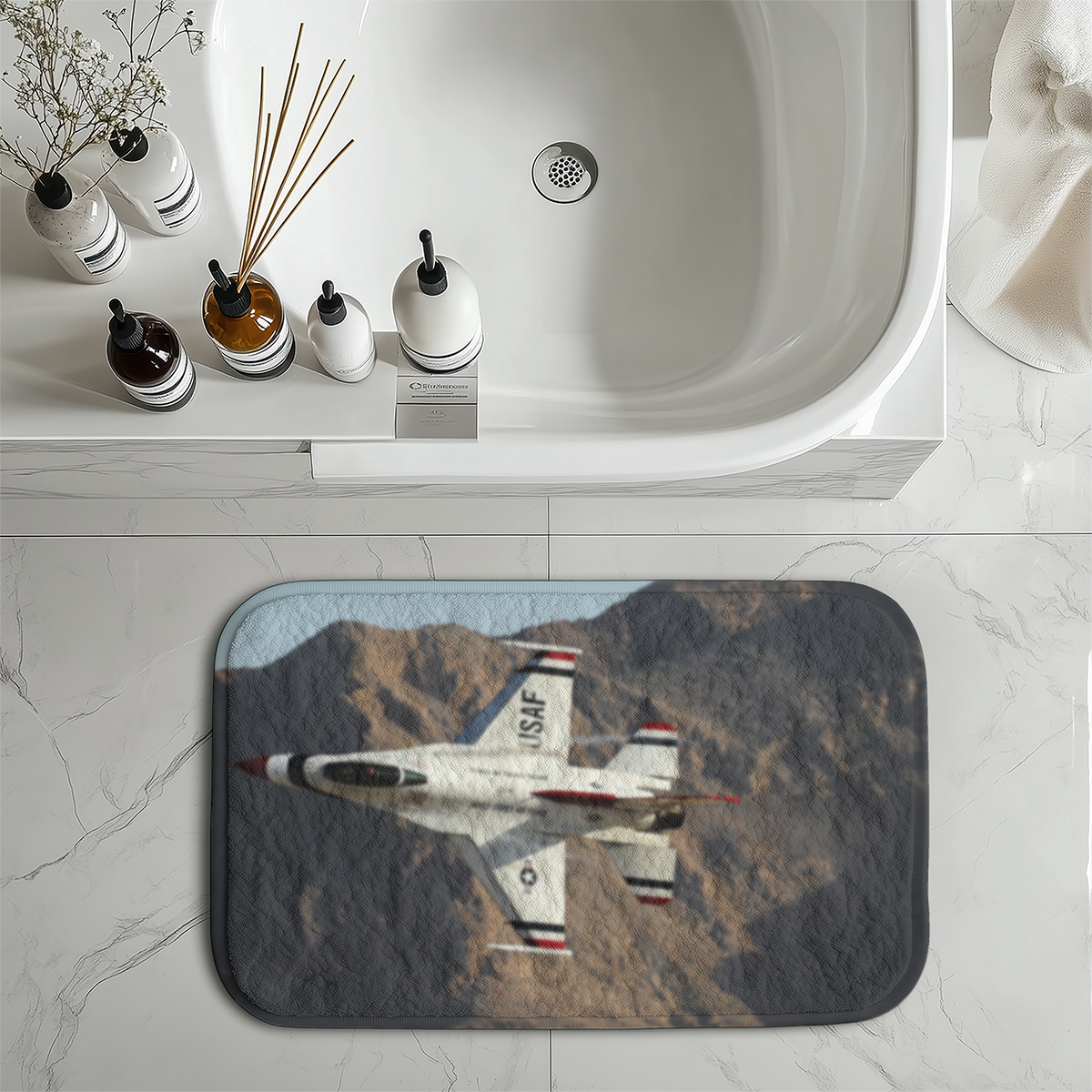 Amazing Show by Fighting Falcon F16 Designed Bath Mats