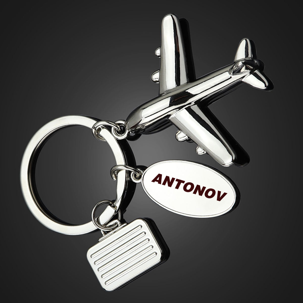 Antonov & Text Designed Suitcase Airplane Key Chains