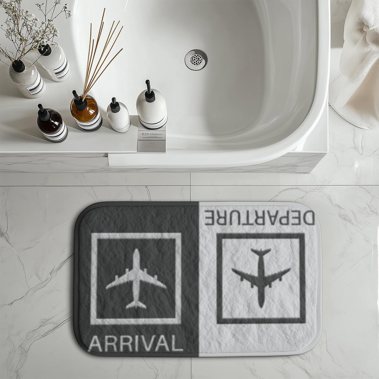 Arrivals & Departures 2 Designed Bath Mats