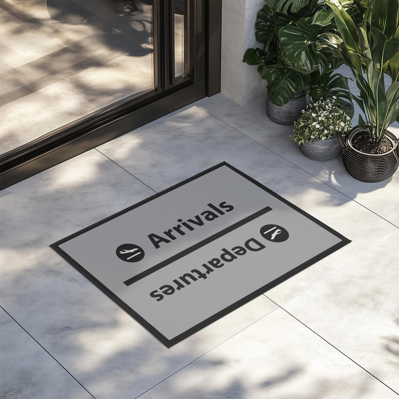 Arrival and Departures 4 (Gray) Designed Door Mats