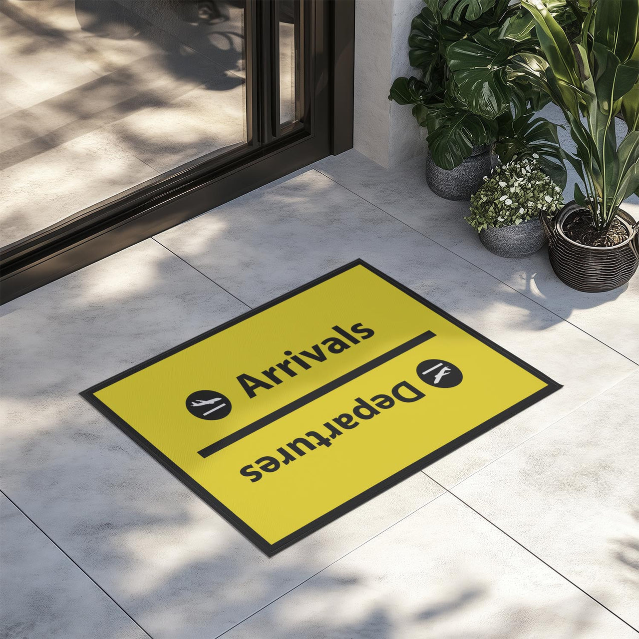 Arrival and Departures 4 (Yellow) Designed Door Mats