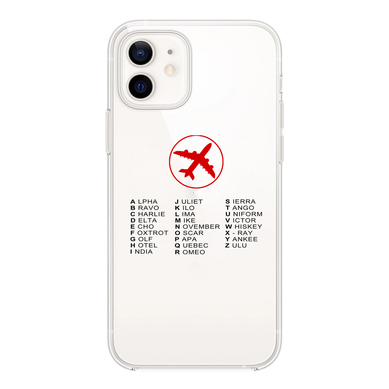 Aviation Alphabet 2 Designed Transparent Silicone iPhone Cases