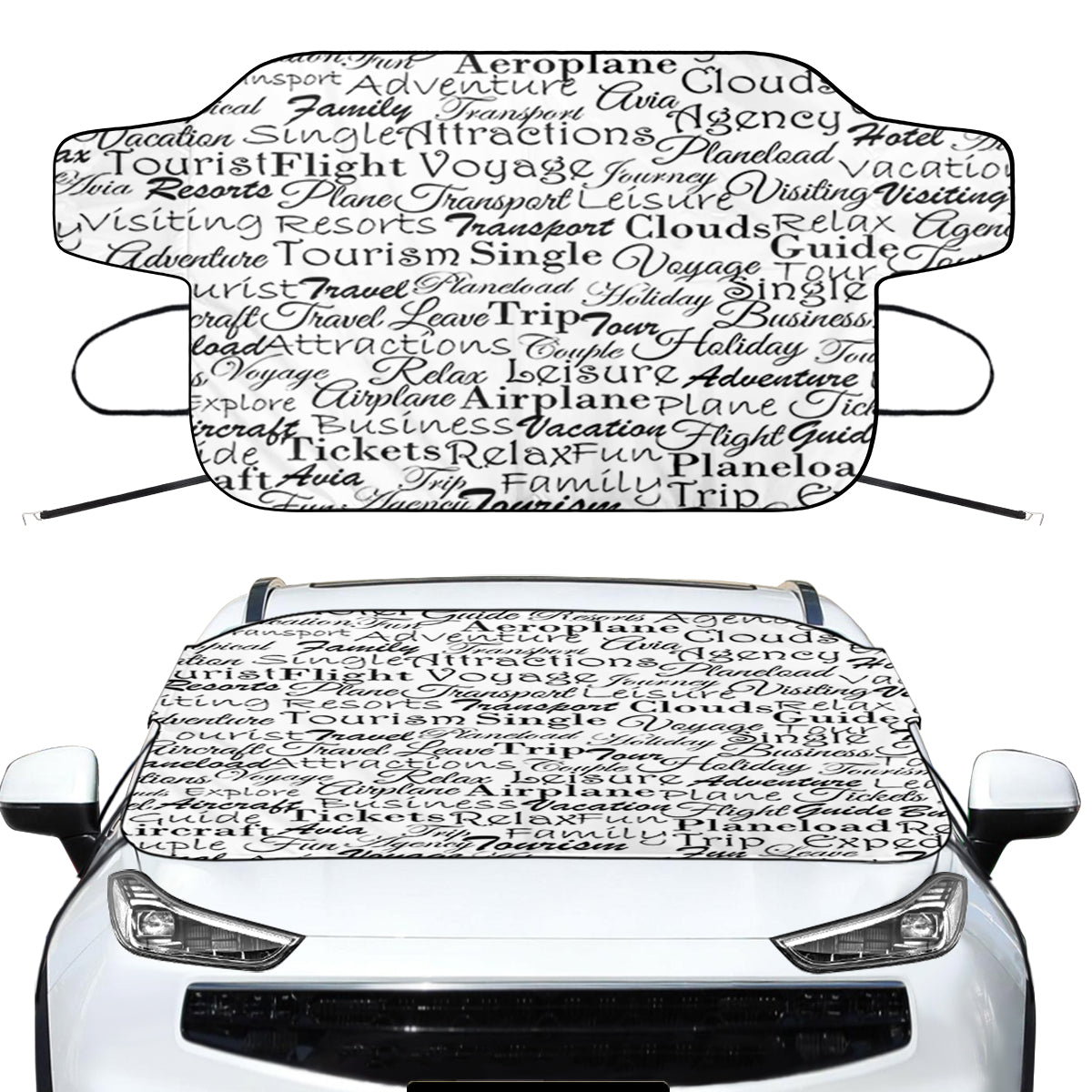 Aviation Lovers Texts Designed Car Windshield Snow Covers