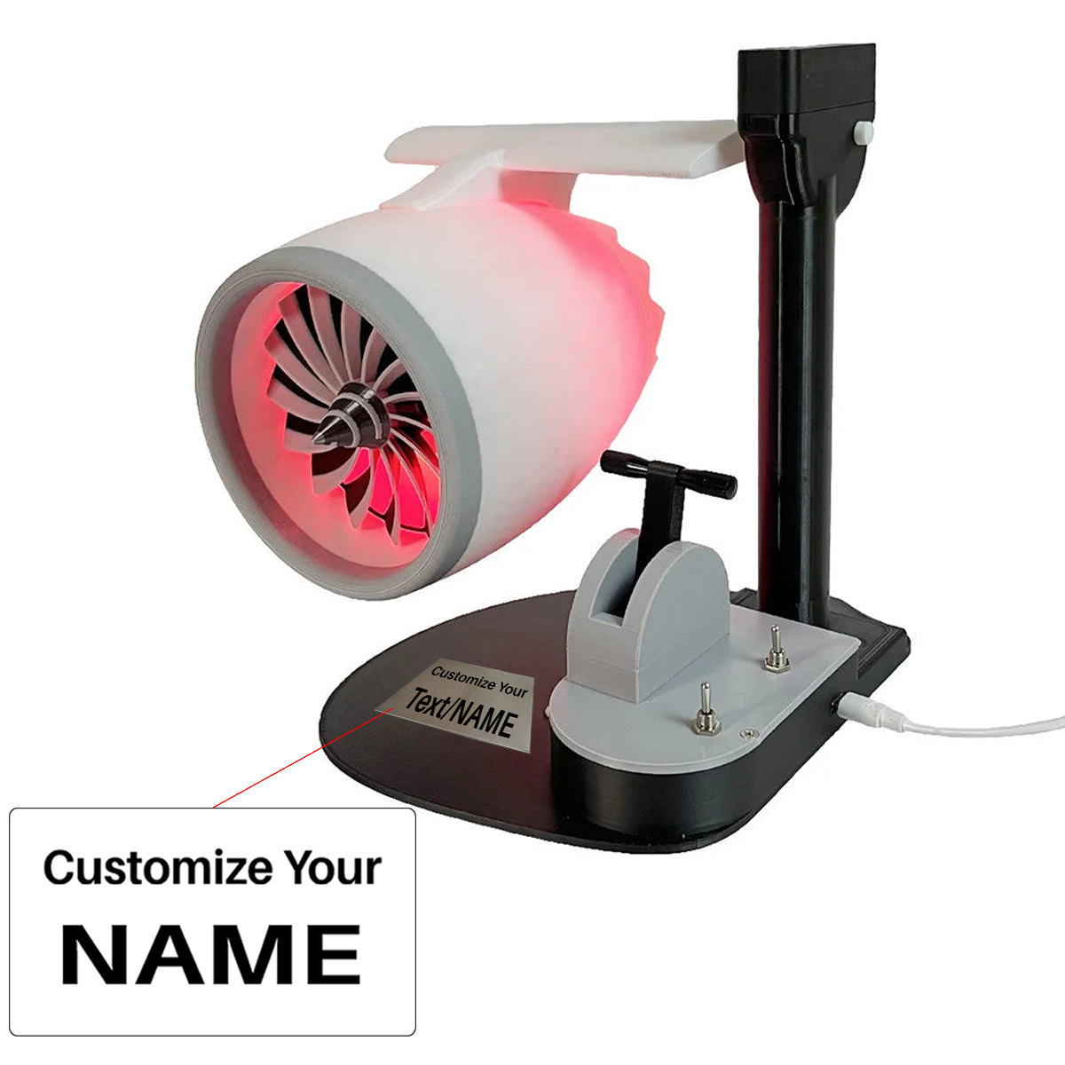 Turbofan Engine Model Toy 3D Desktop Fan With 50ml Capacity Ultrasonic Atomization Device