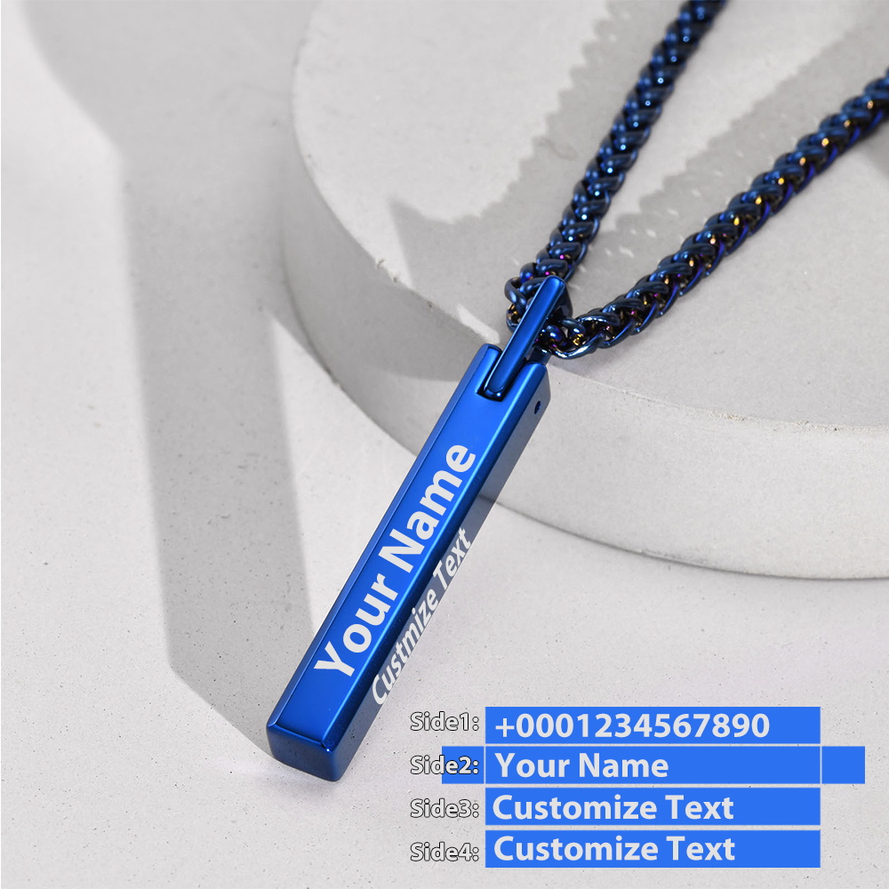 Your Custom Design & Image & Logo & Text Design  One word smooth necklace