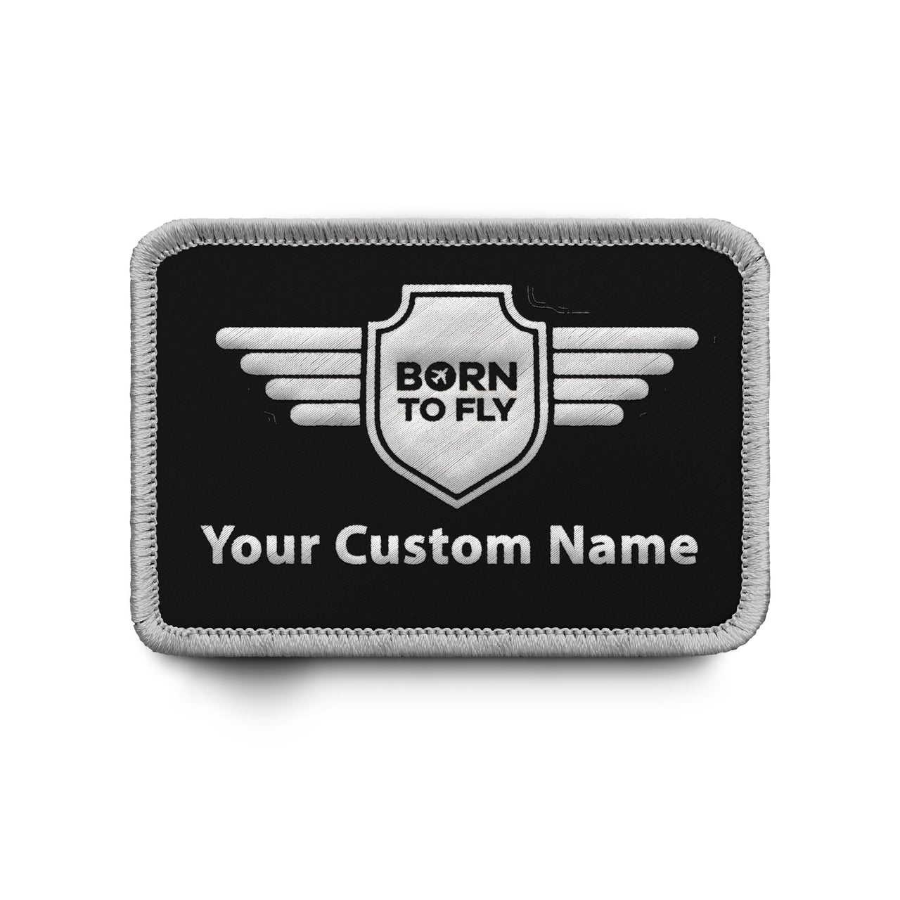 Custom Name Badge 5 (Born To Fly) Designed & Embroidered Patches