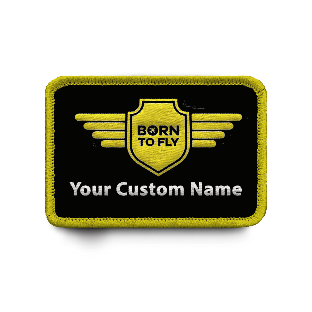 Custom Name Badge 5 (Born To Fly) Designed & Embroidered Patches