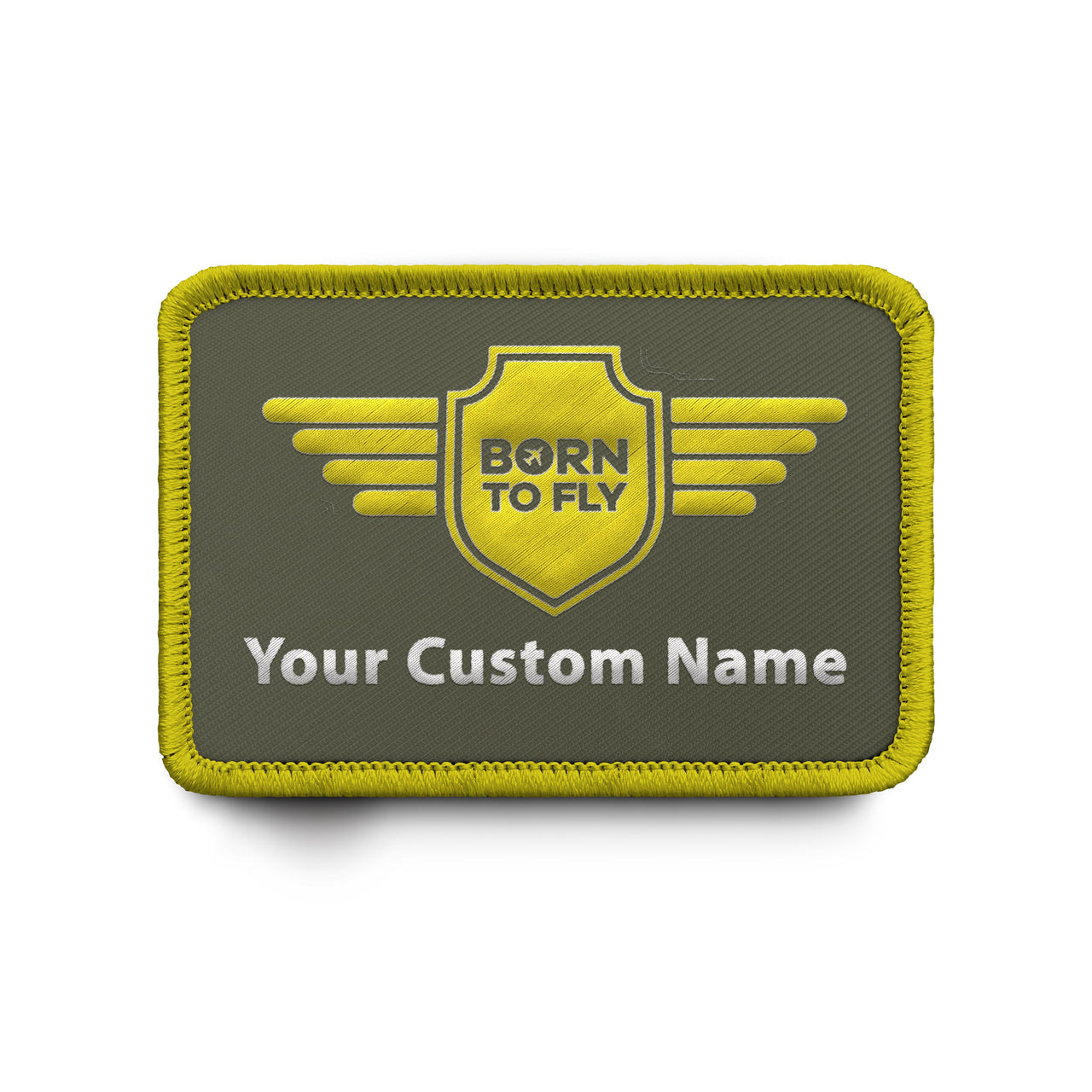 Custom Name Badge 5 (Born To Fly) Designed & Embroidered Patches