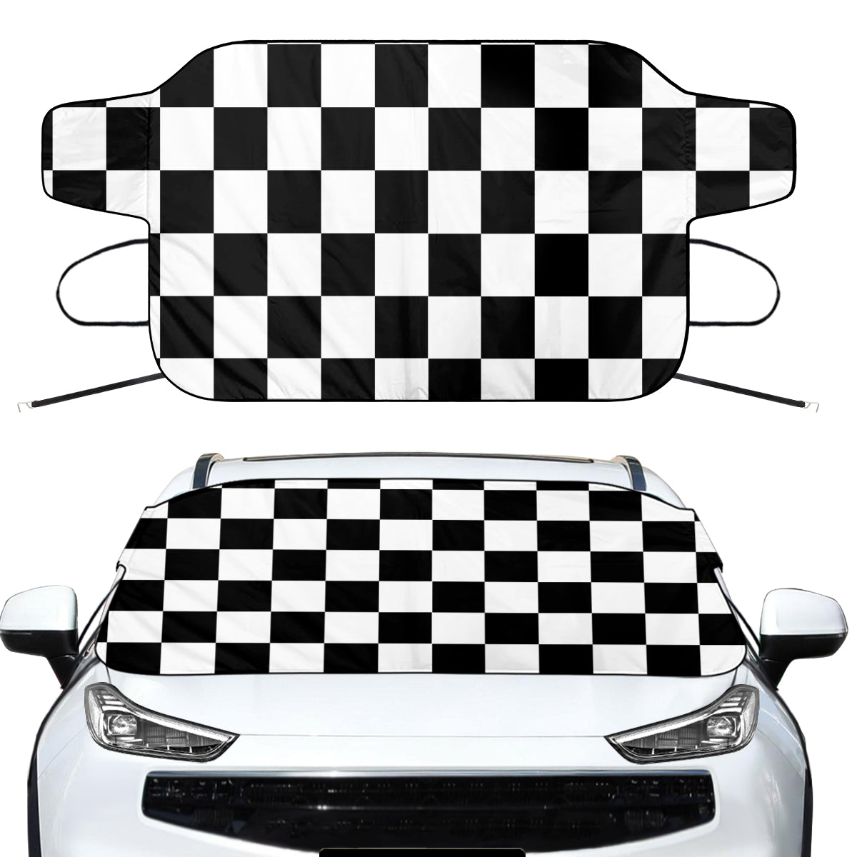 Black & White Boxes  Designed Car Windshield Snow Covers