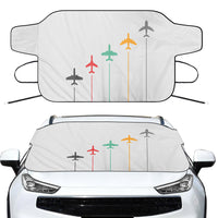 Thumbnail for Black & White Super Travel Icons Light Gray  Designed Car Windshield Snow Covers