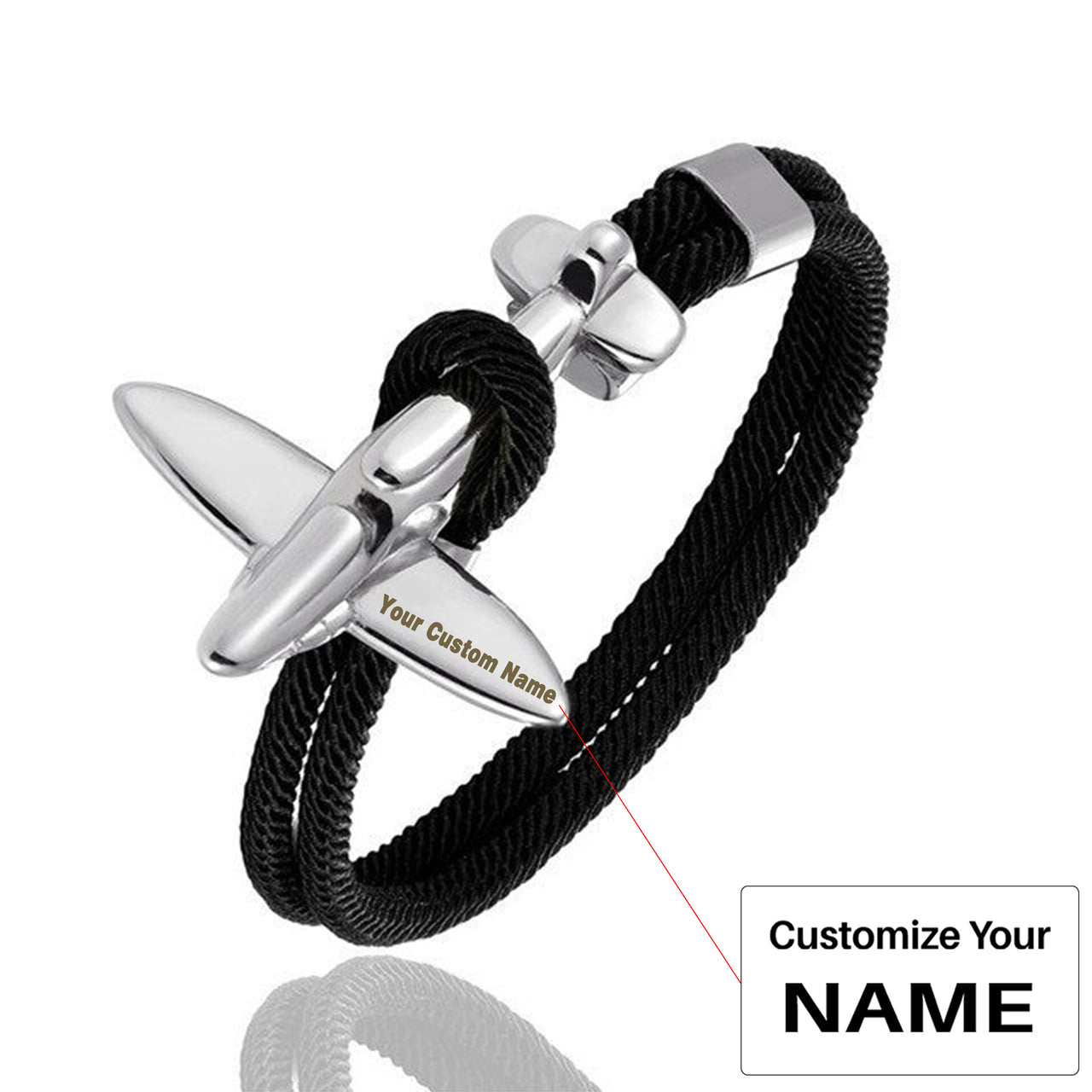 (Edition 2) Small Airplane Designed Rope Leather Bracelets