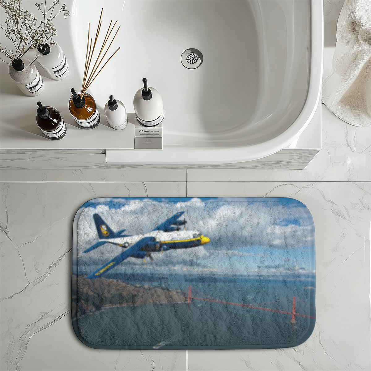 Blue Angels & Bridge Designed Bath Mats