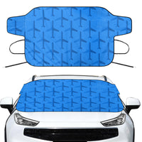 Thumbnail for Blue Seamless Airplanes Designed Car Windshield Snow Covers