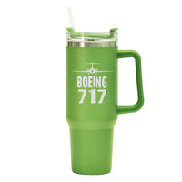 Thumbnail for Boeing 717 & Plane Designed 40oz Stainless Steel Car Mug With Holder