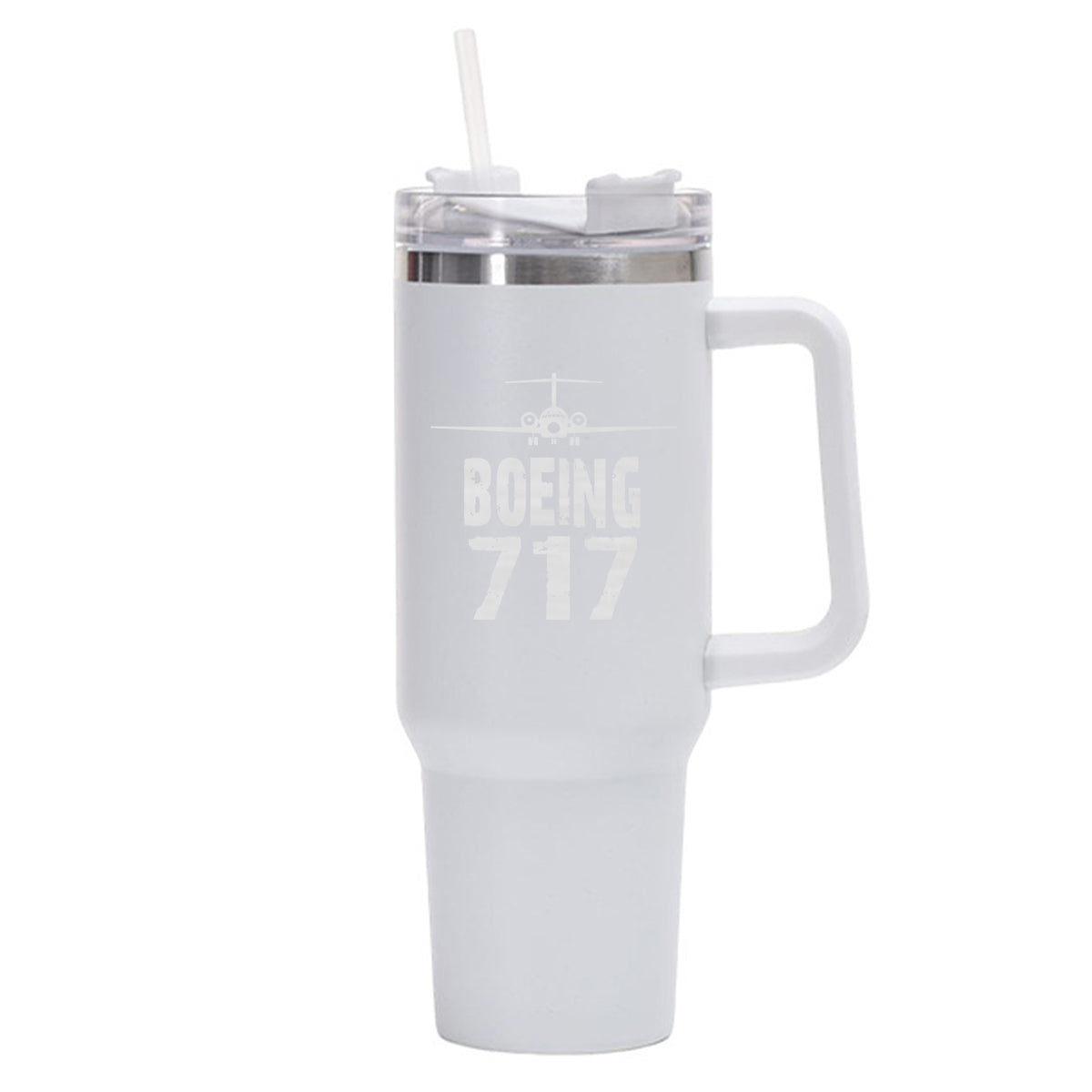 Boeing 717 & Plane Designed 40oz Stainless Steel Car Mug With Holder